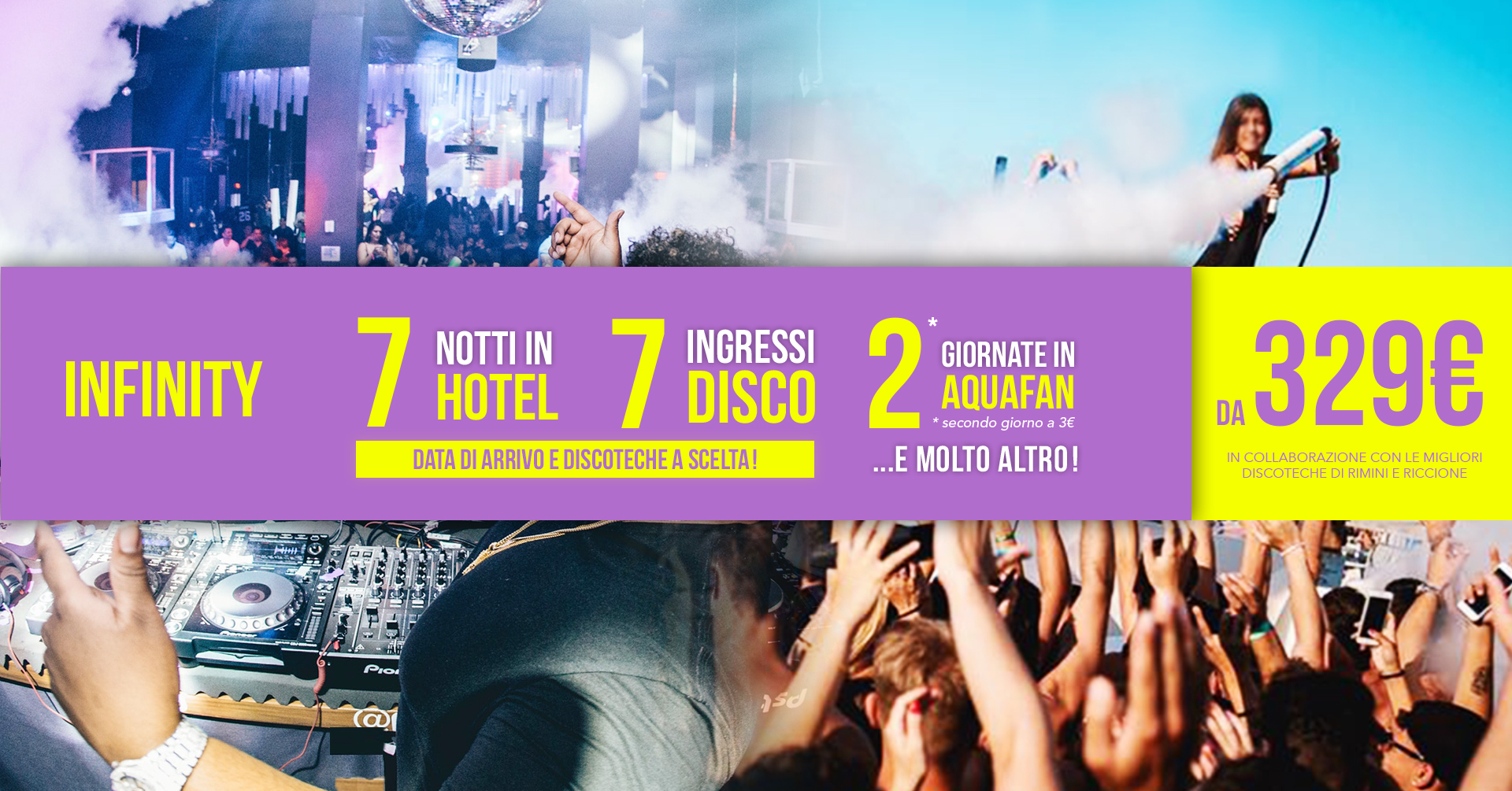 Pacchetto settimanale riccione hotel + discoteche infinity
