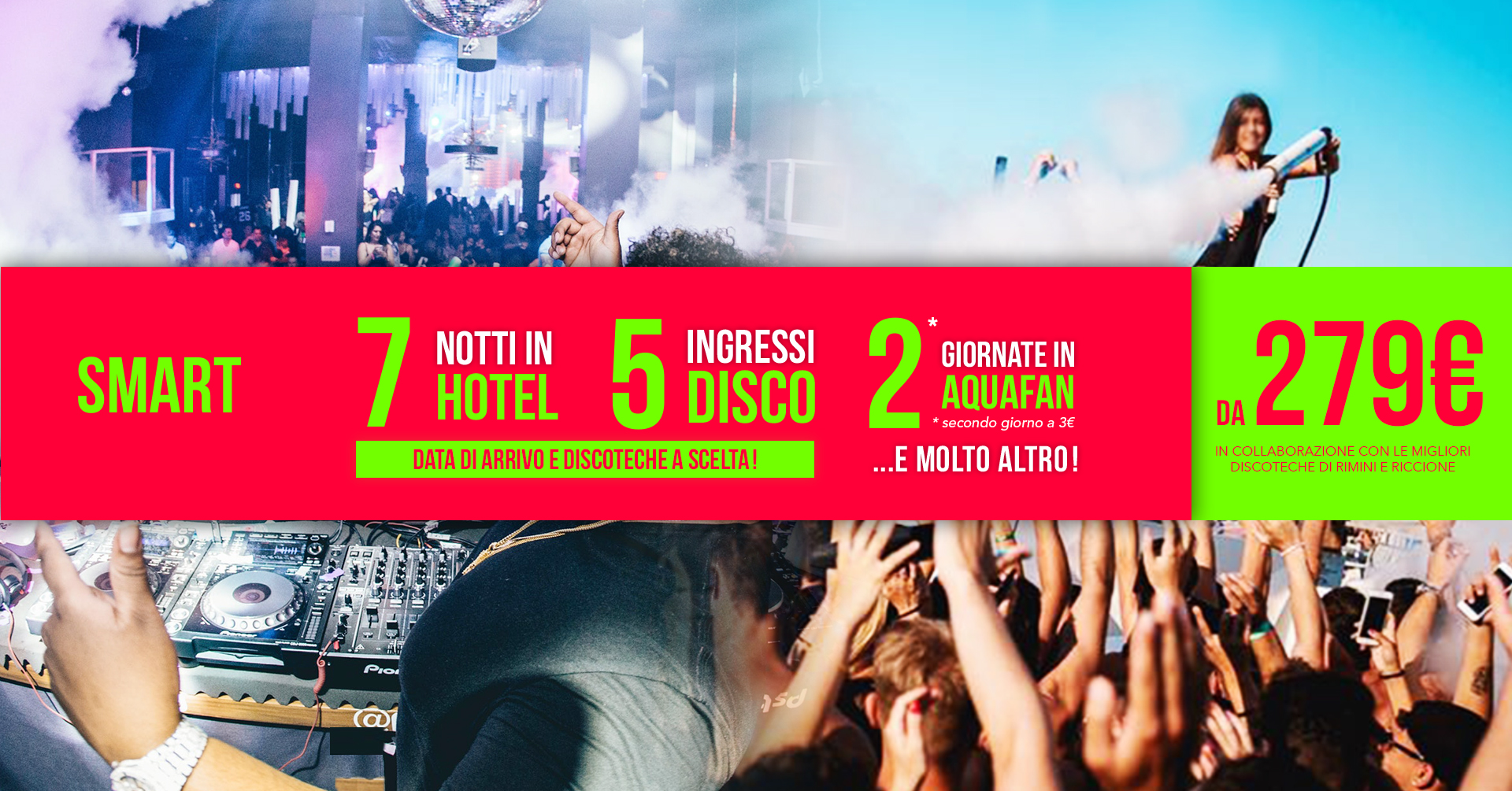 Pacchetto settimanale riccione hotel + discoteche smart
